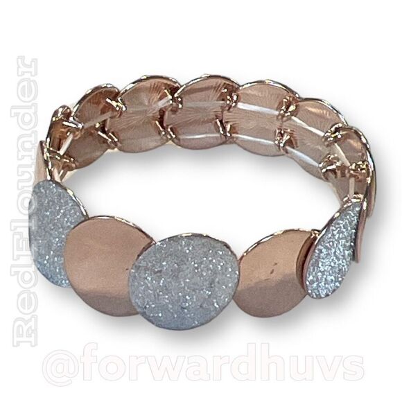 Bundle Sale 3 for $15 | Rose Gold & Silver Stretch Bracelet - Picture 4 of 6